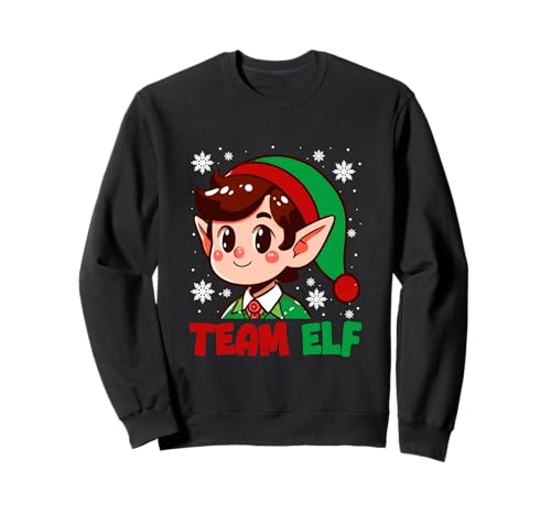 Team Elf Christmas Elf Face Matching Family Kids Toddlers Sweatshirt von Family Lover Christmas Costume
