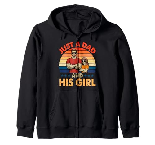 Vintage Retro Proud A Dad and His Kid Girls Father's Day Kapuzenjacke von Family Lover Father's Day Costume