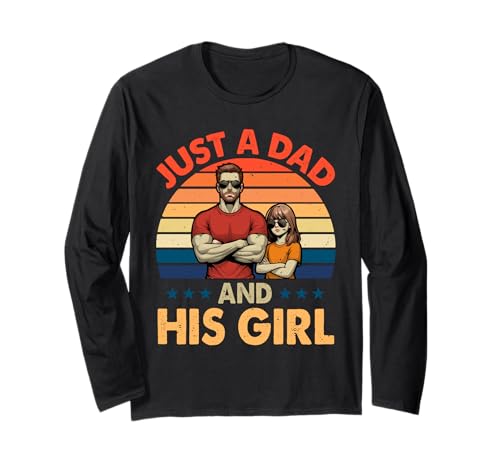 Vintage Retro Proud A Dad and His Kid Girls Father's Day Langarmshirt von Family Lover Father's Day Costume