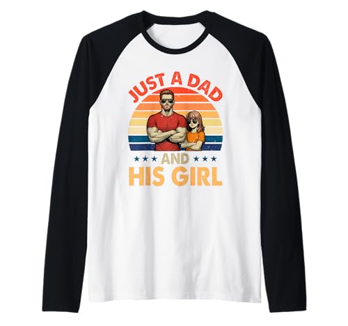 Vintage Retro Proud A Dad and His Kid Girls Father's Day Raglan von Family Lover Father's Day Costume