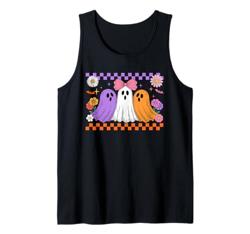 Three Colorful Boo Ghosts Bow Tie Halloween Women Girls Tank Top Three Colorful Boo Ghosts Bow Tie Halloween Women Girls Tank Top von Family Lover Halloween Costume