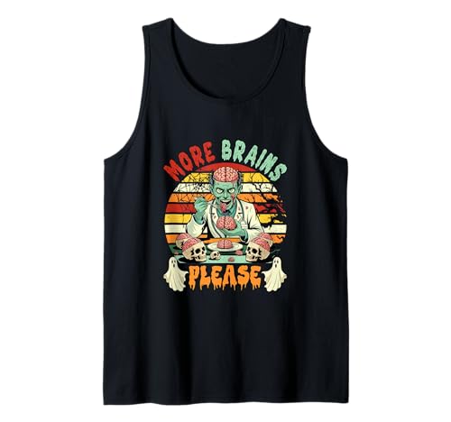 Vintage Brains Funny Joke More Halloween Zombie Costume Man Tank Top Vintage Brains Funny Joke More Halloween Zombie Costume Man Tank Top von Family Lover Halloween Costume