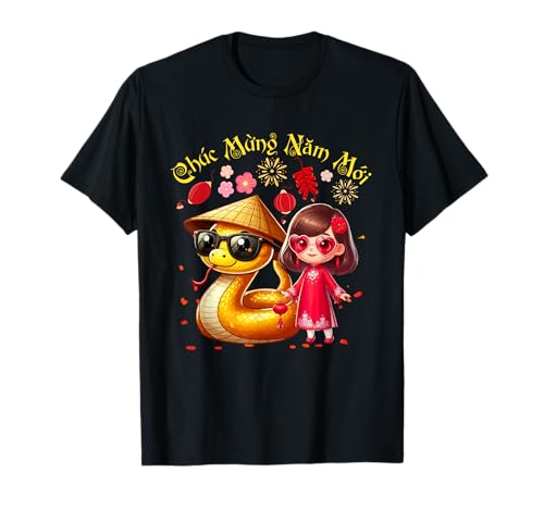 Chuc Mung Nam Moi Kid Girl Vietnamese Lunar New Year Snake T-Shirt von Family Lover New Year Costume
