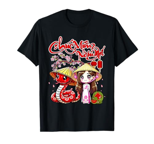 Mung Nam Moi Lunar New Year Snake Vietnamese Woman Ao Dai T-Shirt von Family Lover New Year Costume