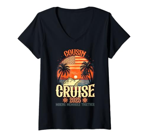 Damen Cruise 2025 Family Matching — Gemeinsam Erinnerungen schaffen T-Shirt mit V-Ausschnitt Damen Cruise 2025 Family Matching — Gemeinsam Erinnerungen schaffen T-Shirt mit V-Ausschnitt von Family Matching Making Memories Together