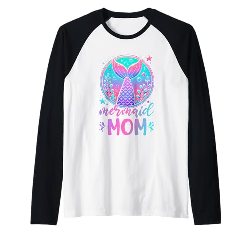 Meerjungfrau Mama Muttertag Eltern Lustige Meerjungfrau Mama Muschel Raglan von Family Matching Mermaid Mother Mommy Gifts Women