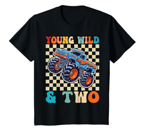 Kinder 2. Geburtstag Monster Truck Young Wild and Two 2 Year T-Shirt Kinder 2. Geburtstag Monster Truck Young Wild and Two 2 Year T-Shirt von Family Matching Monster trucks Birthday Gifts