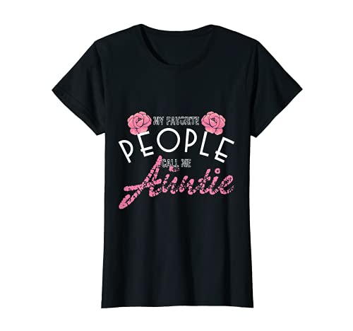 Damen Lieblingsleute nennen mich Tante Floral Design Distressed T-Shirt Damen Lieblingsleute nennen mich Tante Floral Design Distressed T-Shirt von Family Matching My Favorite People Call Me Design