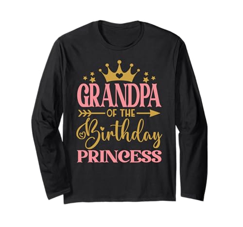 Opa des Geburtstags für Mädchen – 1. Geburtstag Prinzessin Langarmshirt von Family Matching Princess Girl Birthday Party