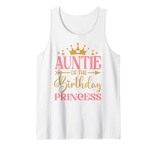 Tante des Geburtstags für Mädchen – 1. Geburtstag Prinzessin Mädchen Tank Top von Family Matching Princess Girl Birthday Party