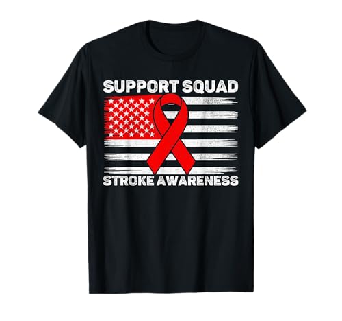 Support Squad Stroke Awareness Month USA Amerikanische Flagge Herren T-Shirt Support Squad Stroke Awareness Month USA Amerikanische Flagge Herren T-Shirt von Family Members Stroke Awareness Month Designs Co.
