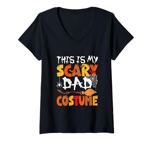 Damen My Scary Dad Costume Halloween Family Group Funny Parties T-Shirt mit V-Ausschnitt von Family Men Halloween Costume
