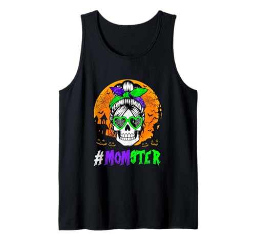 Mom Funny Joke Monster Skull Sunglasses Woman Halloween Moon Tank Top Mom Funny Joke Monster Skull Sunglasses Woman Halloween Moon Tank Top von Family Mom Halloween Costume