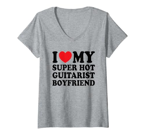 Damen Ich Liebe Meinen superheißen Gitarristen-Freund Lustige Freundin T-Shirt mit V-Ausschnitt Damen Ich Liebe Meinen superheißen Gitarristen-Freund Lustige Freundin T-Shirt mit V-Ausschnitt von Family Roots Supply Co.