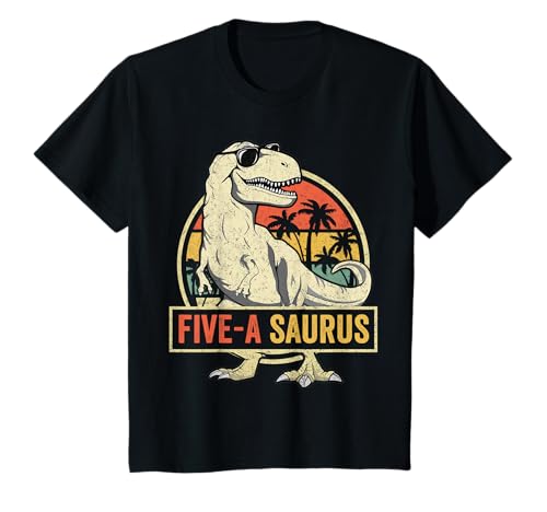 Kinder 5 Jahre Dinosaurier Geburtstag 5th T Rex Dino Five Saurus T-Shirt Kinder 5 Jahre Dinosaurier Geburtstag 5th T Rex Dino Five Saurus T-Shirt von Family Saurus Shirts Store
