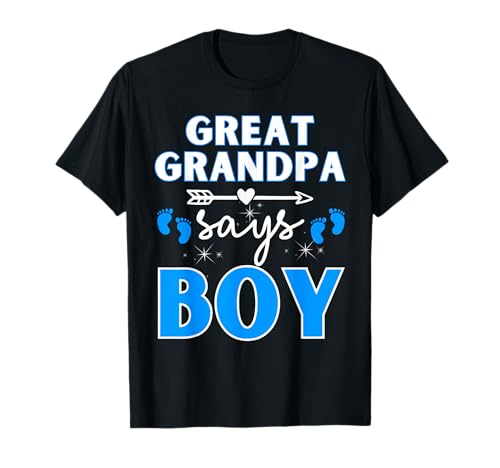 Urgroßvater SAGT, DASS Jungen das Geschlecht des Teams enthüllen, blaues Schwangerschafts-T-Shirt T-Shirt Urgroßvater SAGT, DASS Jungen das Geschlecht des Teams enthüllen, blaues Schwangerschafts-T-Shirt T-Shirt von Family Set Announcement Newborn Baby Shower Party