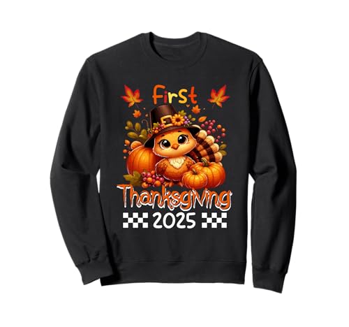First Thanksgiving 2025 Turkey Pumpkins Lover Kids Toddler Sweatshirt von Family Thanksgiving Costume