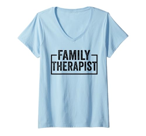 Damen Family Therapist T-Shirt mit V-Ausschnitt Damen Family Therapist T-Shirt mit V-Ausschnitt von Family Therapist Job Lover Design