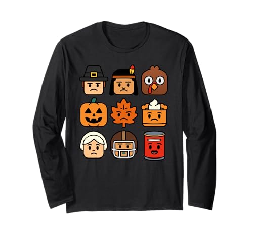 Thanksgiving Bausteinköpfe Kinder Thanksgiving Langarmshirt Thanksgiving Bausteinköpfe Kinder Thanksgiving Langarmshirt von Family Turkey Day Bricks Merch