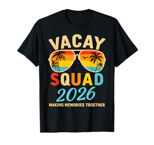 Vacay Squad 2026 Sommerurlaub Familienausflug Palm Herren Damen T-Shirt Vacay Squad 2026 Sommerurlaub Familienausflug Palm Herren Damen T-Shirt von Family Vacation 2026 Beach Summer Palm Trees
