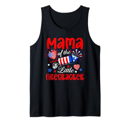 Mama Of The Little Firecracker 4th Of July Expecting Baby Tank Top von Family Women 4th Of July Costume
