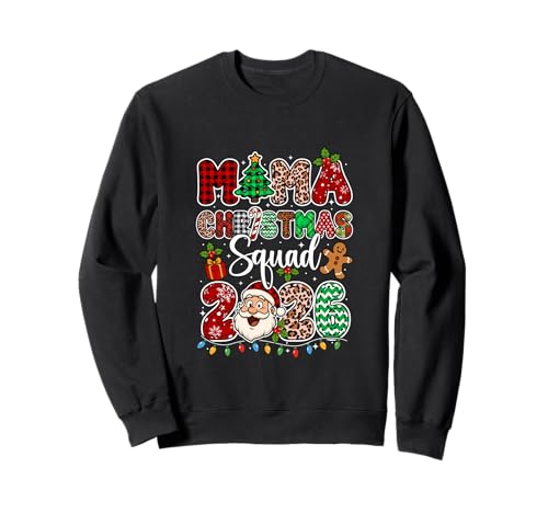Mama Christmas Crew 2026 Lustiger Weihnachtsmann, Familiengruppe mit Leopardenmotiv Sweatshirt von Family Women Christmas Costume