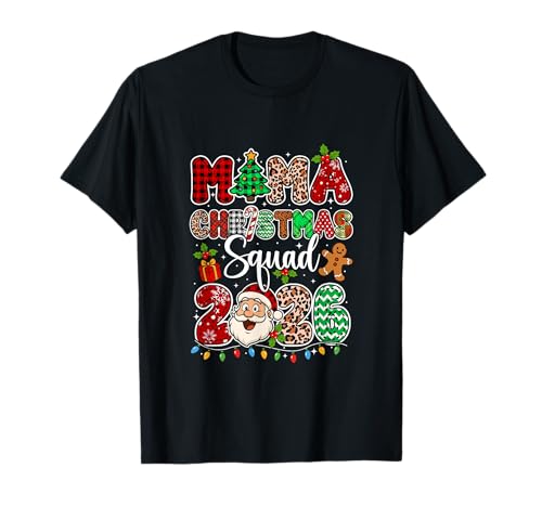 Mama Christmas Crew 2026 Lustiger Weihnachtsmann, Familiengruppe mit Leopardenmotiv T-Shirt von Family Women Christmas Costume