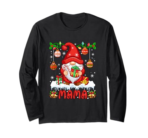 Mama Weihnachtswichtel, Bunte Lichter, passende Familiengruppe Langarmshirt von Family Women Christmas Costume