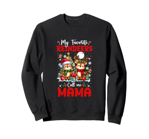 My Favorite Reindeers Call Me Mama Christmas Family Sweatshirt von Family Women Christmas Costume