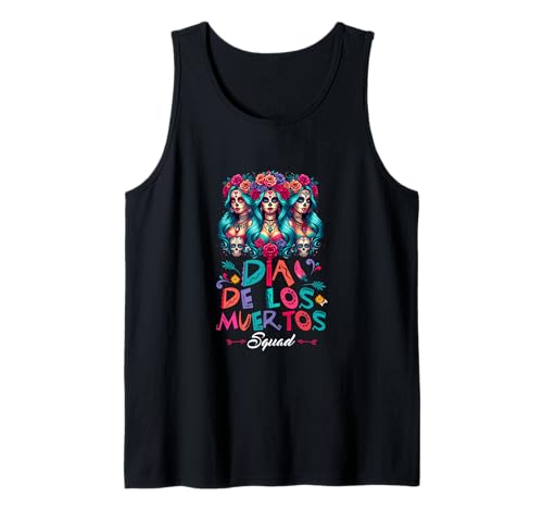 Dia De Los Muertos Squad Three Mexican Women Floral Skulls Tank Top Dia De Los Muertos Squad Three Mexican Women Floral Skulls Tank Top von Family Women Dia De Los Muertos Costume