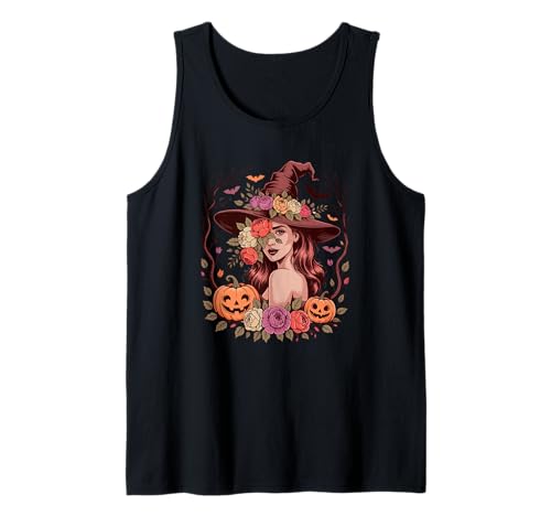 Frau Mädchen Cosplay Hexe Halloween Blumen Geschnitzte Kürbisse Tank Top Frau Mädchen Cosplay Hexe Halloween Blumen Geschnitzte Kürbisse Tank Top von Family Women Halloween Costume