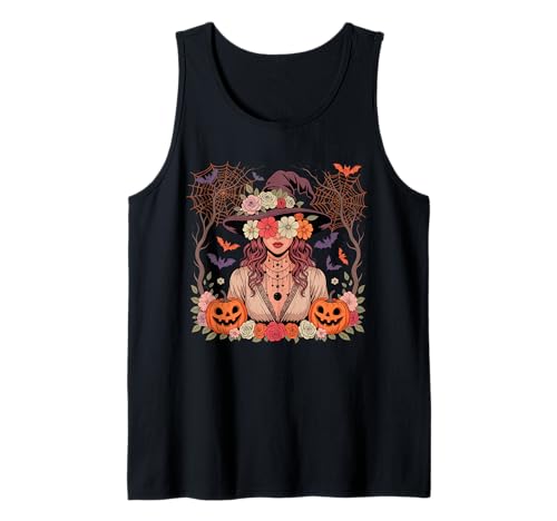 Mädchen Cosplay Hexe Halloween Bunte Blumen Geschnitzte Kürbisse Tank Top Mädchen Cosplay Hexe Halloween Bunte Blumen Geschnitzte Kürbisse Tank Top von Family Women Halloween Costume