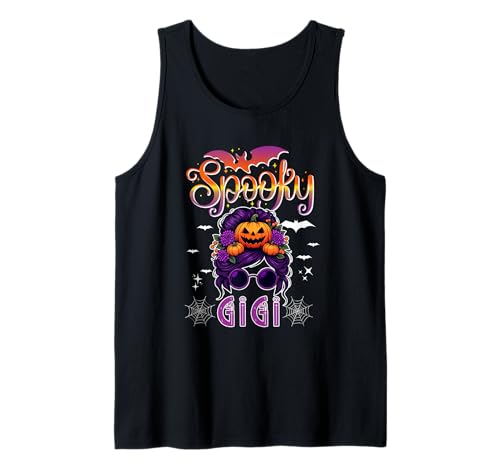 Spooky Halloween Gigi Women Messy Bun Hair Sunglasses Tank Top Spooky Halloween Gigi Women Messy Bun Hair Sunglasses Tank Top von Family Women Halloween Costume