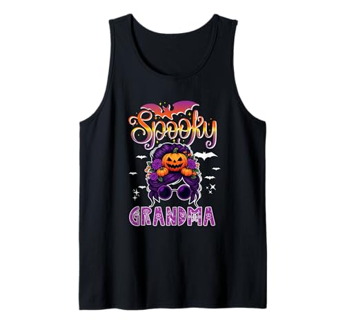 Spooky Halloween Grandma Women Messy Bun Hair Sunglasses Tank Top von Family Women Halloween Costume