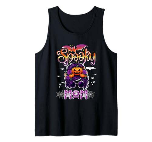 Spooky Halloween Mom Women Messy Bun Hair Sunglasses Tank Top Spooky Halloween Mom Women Messy Bun Hair Sunglasses Tank Top von Family Women Halloween Costume