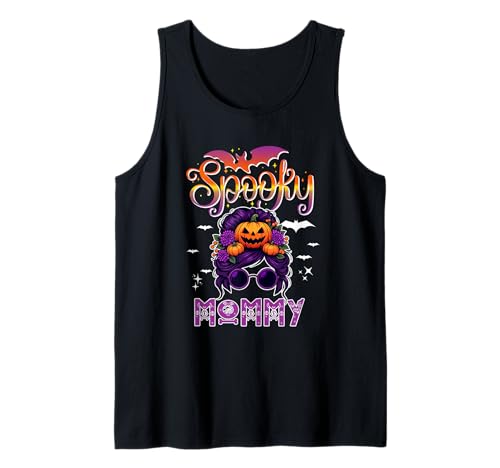 Spooky Halloween Mommy Women Messy Bun Hair Sunglasses Tank Top Spooky Halloween Mommy Women Messy Bun Hair Sunglasses Tank Top von Family Women Halloween Costume