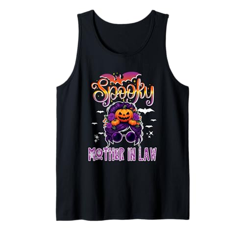 Spooky Halloween Mother In Law Women Messy Bun Sunglasses Tank Top von Family Women Halloween Costume