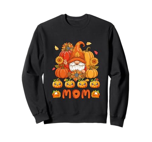 Mama Thanksgiving Zwerg Herbst Kürbisse Leopard Sonnenblumen Sweatshirt von Family Women Thanksgiving Costume