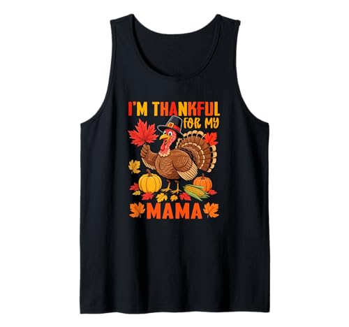 Thankful for Mama Thanksgiving Fall Truthahn Lustige Familie Tank Top von Family Women Thanksgiving Costume