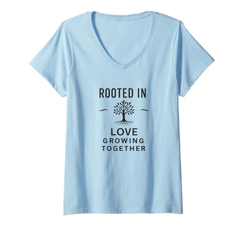 Damen Liebe, zusammen, Familie, Stärke, inspirierend. T-Shirt mit V-Ausschnitt Damen Liebe, zusammen, Familie, Stärke, inspirierend. T-Shirt mit V-Ausschnitt von Family and Relationships by Lumi Art