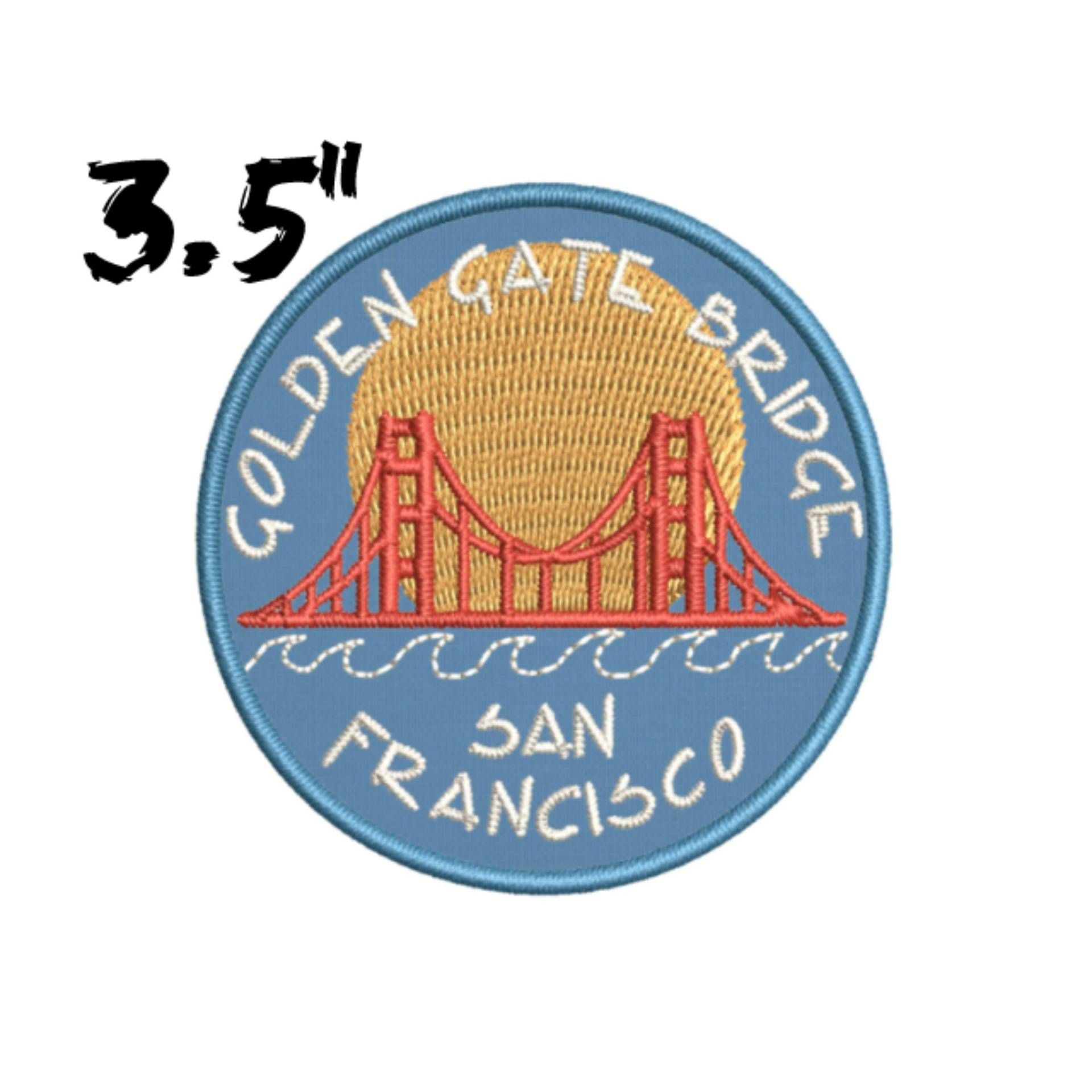 Golden Gate Bridge San Francisco Souvenir Patch Bestickt Diy Bügelbild/Aufnäher Premium Applikation Schulter Uniform Weste Jacke Rucksack von FamilyAdventuresUS