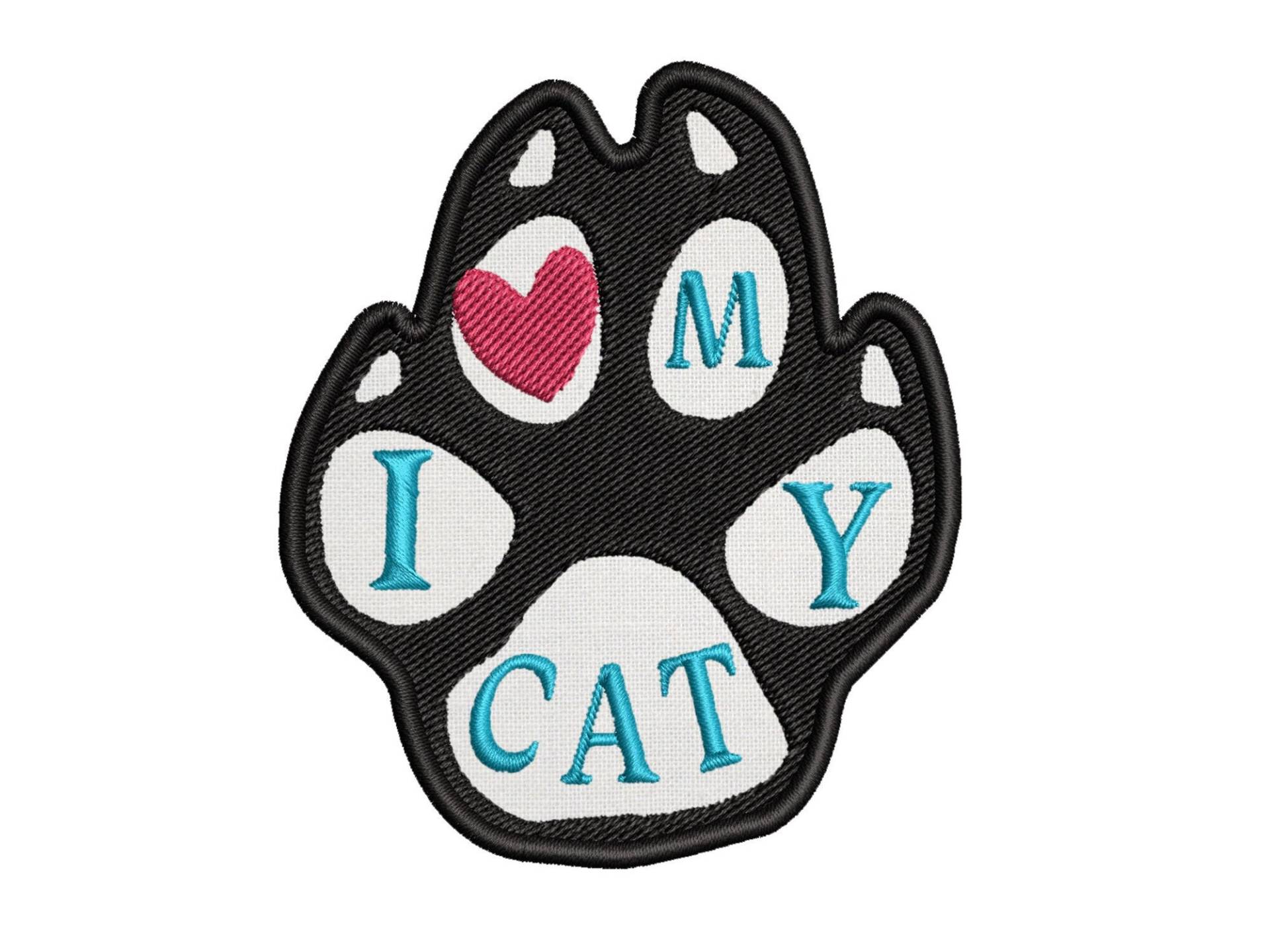 I Heart My Cat Pfote Gestickt Aufbügler Applikation, Cosplay Weste Kleidung Abzeichen Patch Diy Zoo Animal Kingdom Katzen Feline von FamilyAdventuresUS