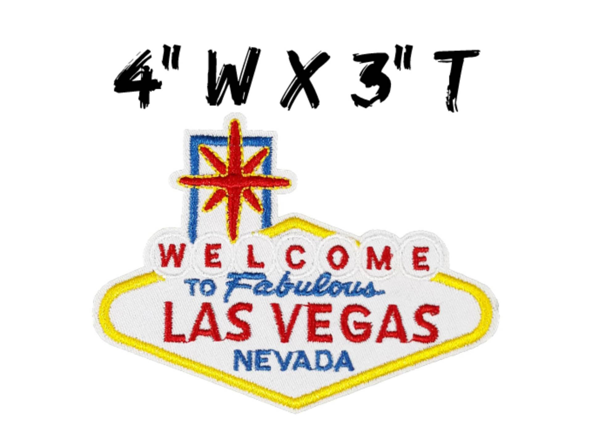 Willkommen in Las Vegas Souvenir Patch Gestickt Aufnäher Premium Applikation Kleidung Weste Jacke Jeans Rucksack Reise Urlaub Glücksspiel von FamilyAdventuresUS