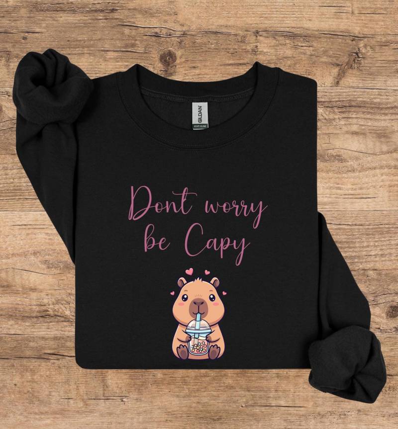 Capybara Shirt/ Sweater, Dont Sorgen Be Capy, Liebhaber T-Shirt/ Sweatshirt, Geschenkidee, Weihnachtsgeschenk, Lustiges T-Shirt von FamilyMemories24