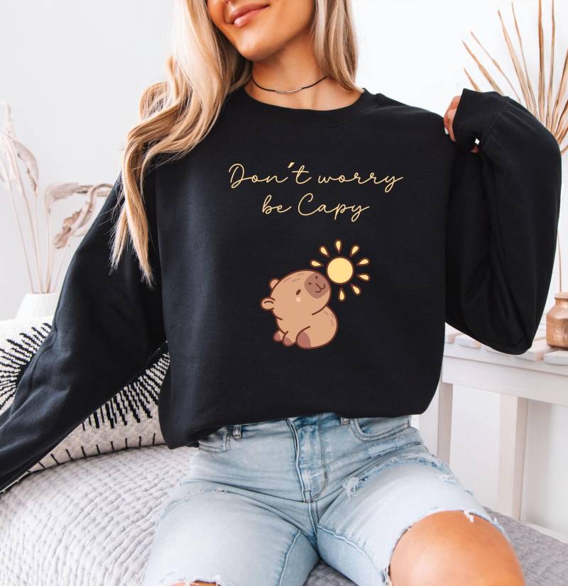 Capybara Shirt/ Sweater, Dont Sorgen Be Capy, Liebhaber T-Shirt/ Sweatshirt, Geschenkidee, Weihnachtsgeschenk, Lustiges T-Shirt von FamilyMemories24
