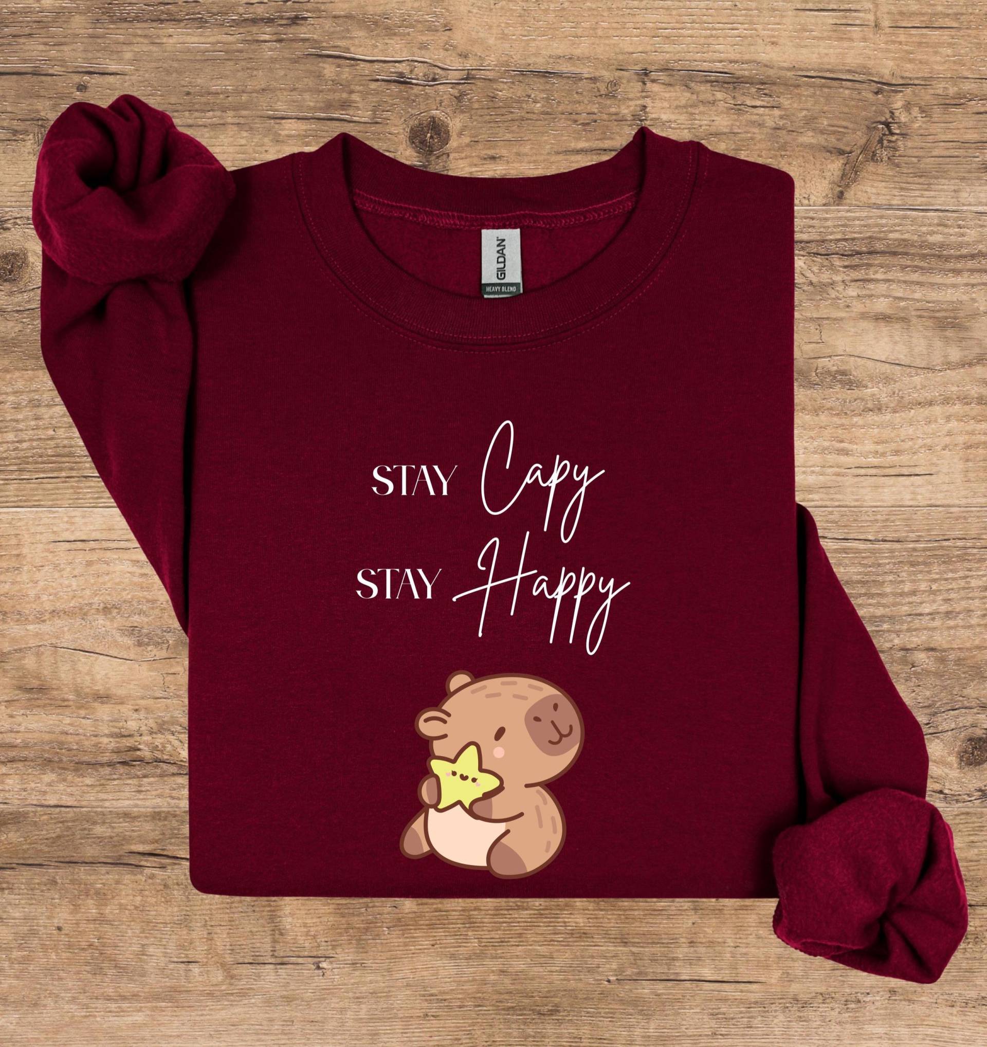 Capybara Shirt/ Sweater, Stay Capy Happy, Liebhaber T-Shirt/ Sweatshirt, Geschenkidee, Weihnachtsgeschenk, Lustiges T-Shirt von FamilyMemories24