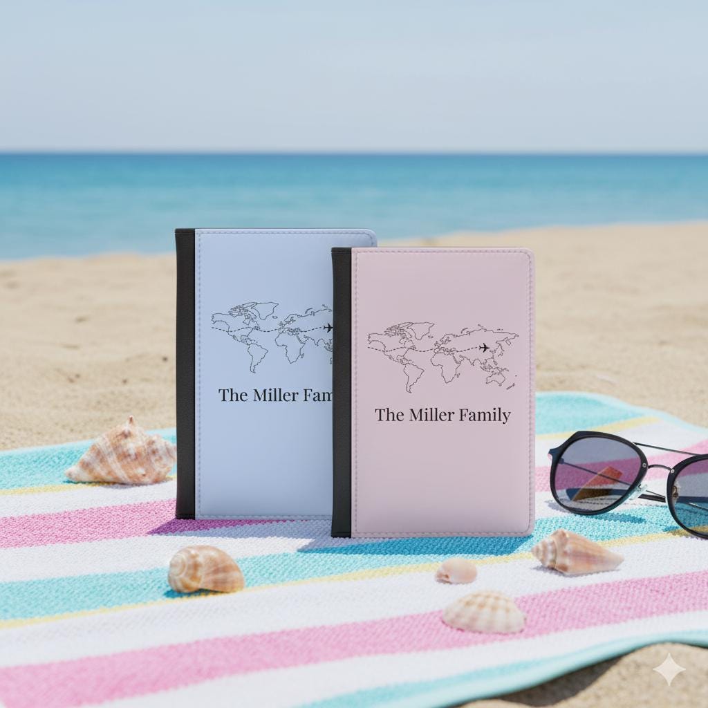 Personalized Passport Cover - Custom Travel Wallet For Couples & Families, Unique Gift Travelers & Adventure Lovers von FamilyTravelGear
