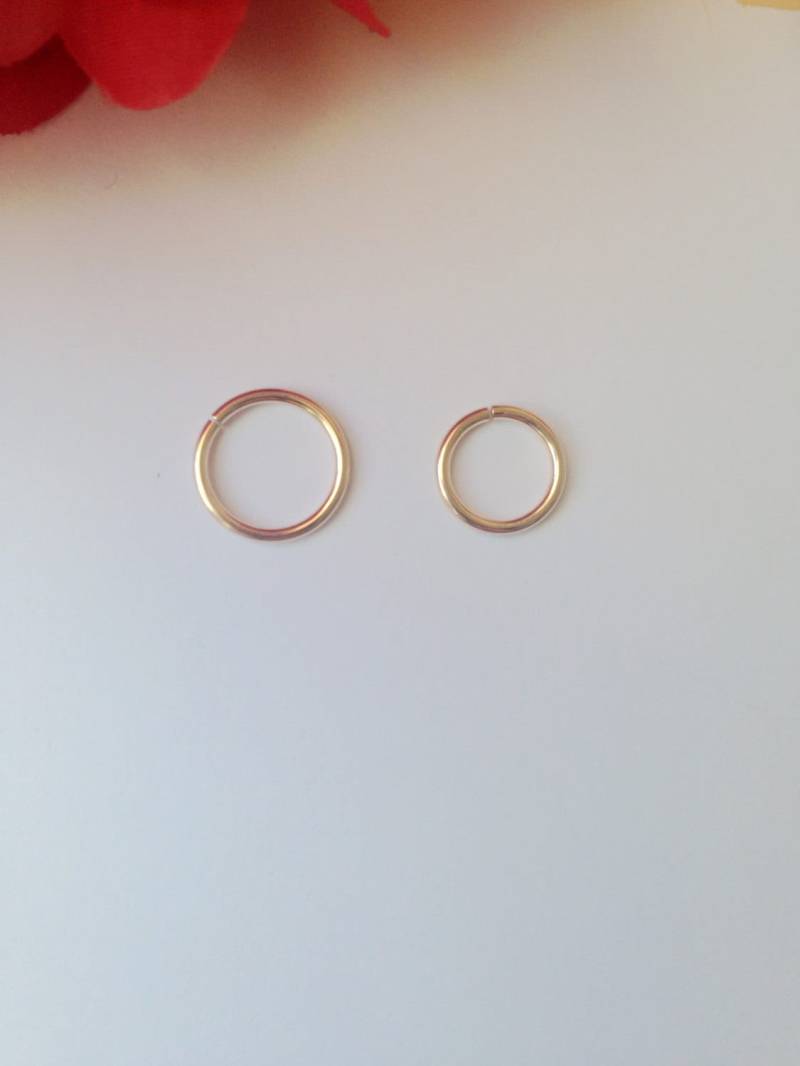16G 14K Gold Filled Septum Ring 8mm 10mm Ring 16G 14K Gold Filled Septum Ring 8mm 10mm Ring von FamilyWeddingJewelry