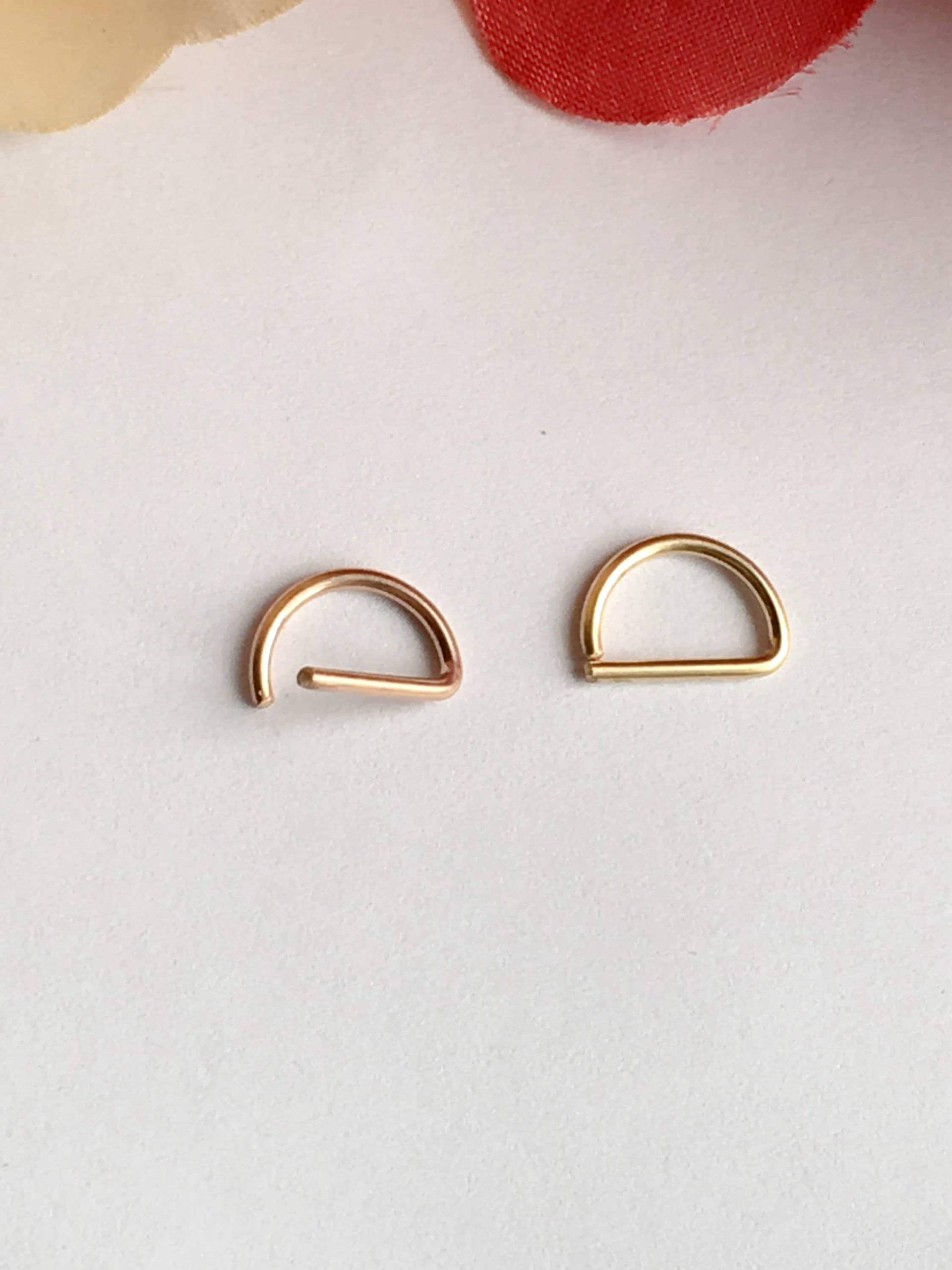 D Septum Ring, Rosegold Ring 14K Gold Filled 925 Sterling Silber Ring D Septum Ring, Rosegold Ring 14K Gold Filled 925 Sterling Silber Ring von FamilyWeddingJewelry