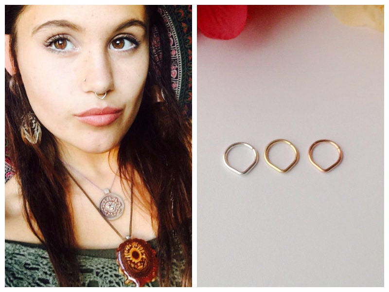 Dreieck Septum Ring, Rosegold Ring Dreieck Septum Ring, Rosegold Ring von FamilyWeddingJewelry